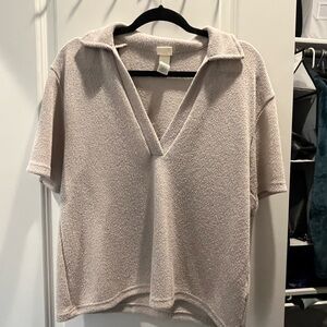 H&M Cream V-Neck Blouse